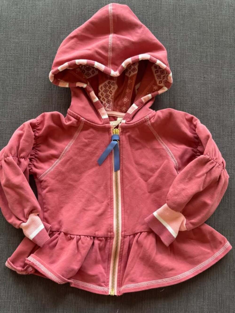 Matilda Jane "Just Imagine" Blair Peplum Zip-Up Ruffle Hoodie – Size 2